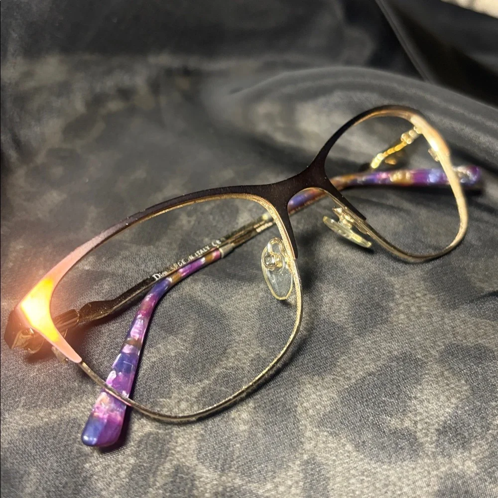 Dior eyeglass *frames only* purple color shift metal designer vintage frames